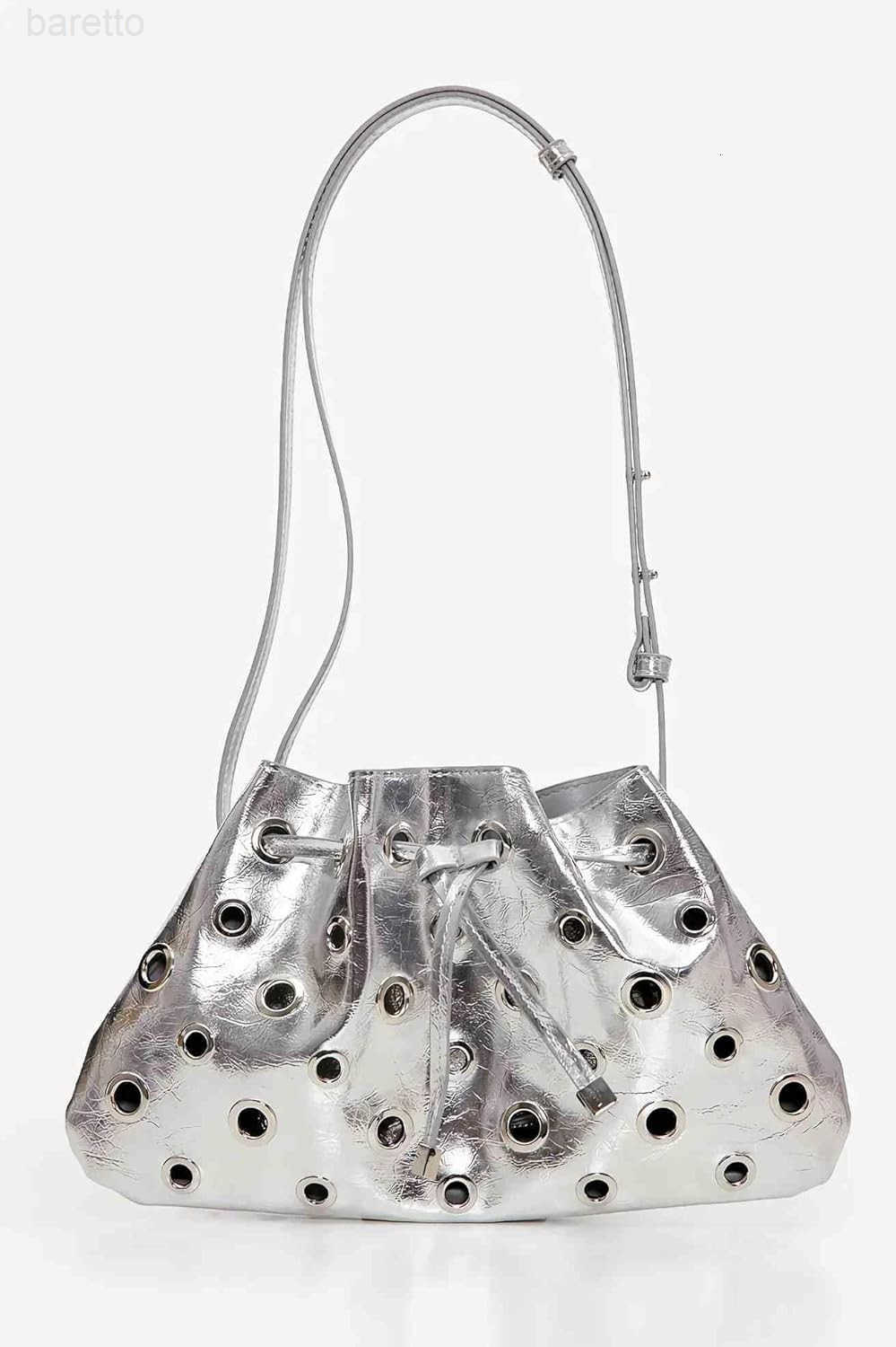 silver y2k purse for women cool sparkly bucket purse cute aesthetic fashion bag small silver clutch bag Z251017