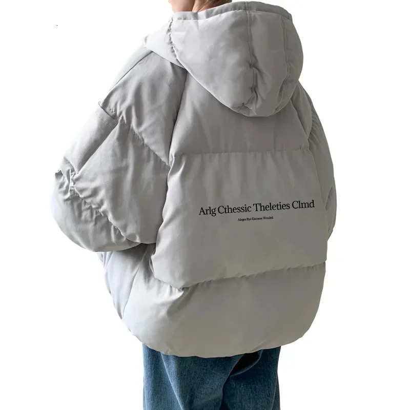 Winter Bread Jacket Winter for Men Fashion Warm Male Parkas Big Size Letter Print Mens Cotton Coat Oversize Men Clothing 251011