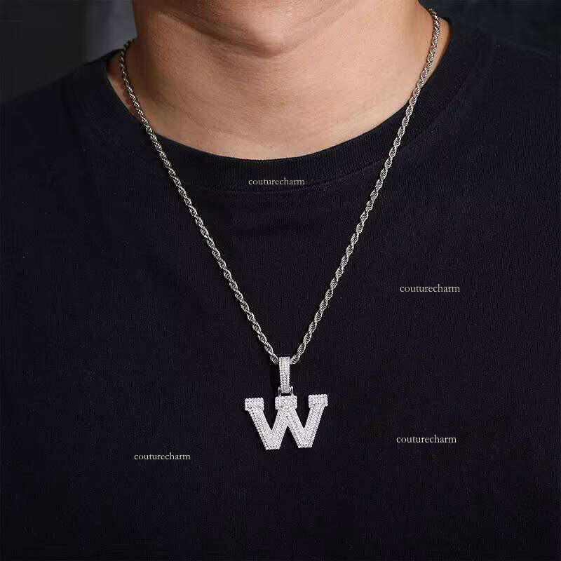 Sterling Sier 26 Letter Moissanite Pendant Jewelry Making Charms Elegant Necklace for Gifts
