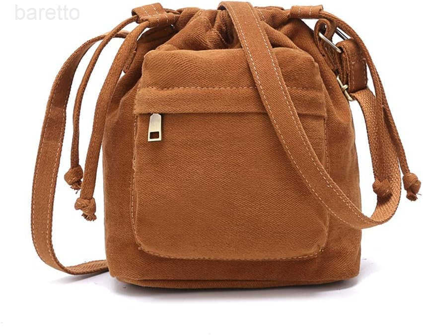Crossbody Bags for Women Small Canvas Drawstring Bucket Purse Cute Little Boho Bag Z251016