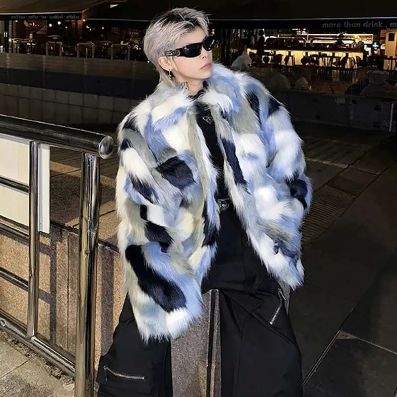 LUZHEN Fur Coat Stylish Color Contrast High End Autumn Winter Thick Warm Plush Original Winter Tops LZ7988 251014