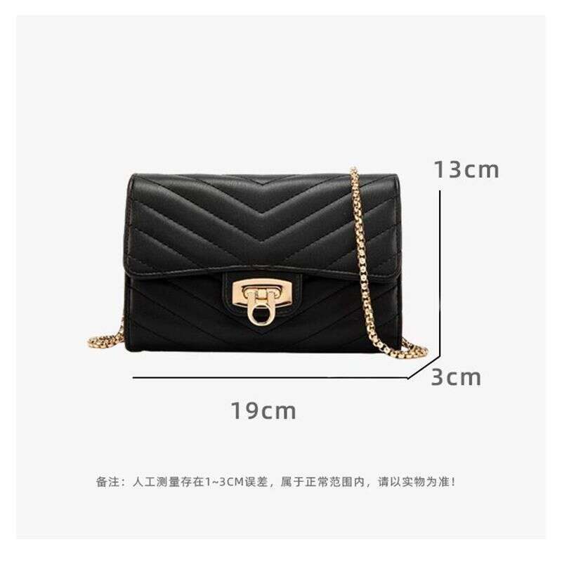 Fashion V Pattern Embroidered Small Square 2025 New Trend Versatile Lock Chain for Women High-end Handheld Crossbody Bag