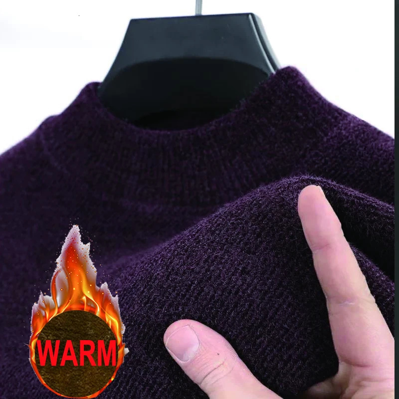 Mens 100 pure Mink Cashmere Sweater ONeck Pullovers Knit Large Size Mink Sweater Winter Male Tops Long Sleeve Jumpers 4XL 251017