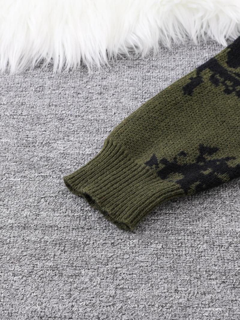 Women's Sweaters Autumn And Winter Abstract Eye Jacquard Pattern Pullover Sweater Casual Round Neck Knitted Men's