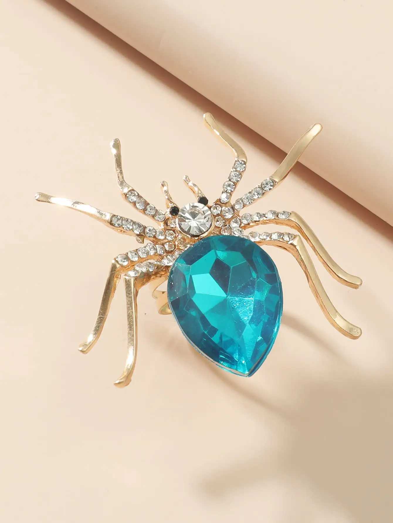 1 Piece Punk Simple Temperament Highgrade Sapphire Emerald Ruby Animal Spider Ring Ms Fashion Single Holiday Travel Z251017