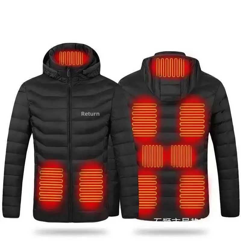 Smart Heating Jacket Winter Hooded Lightweight Mens Electric Thermal Constant Temperature Full Body Warm Cotton Coat H251017
