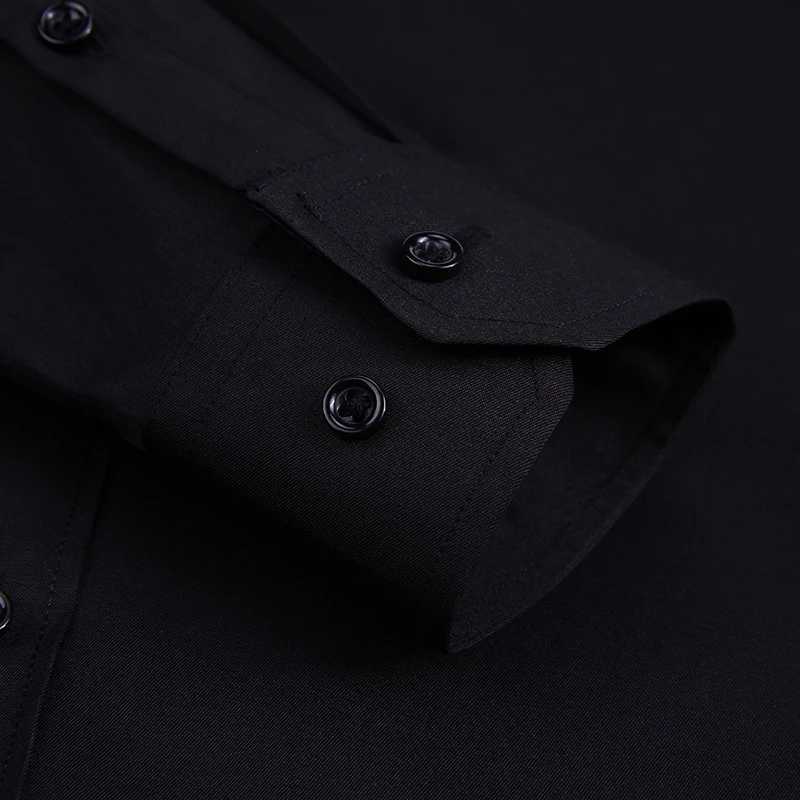 Mens Dress ShirtsSolid Long Sleeve Regular Fit Formal Business Casual Button Down White Shirt J251017