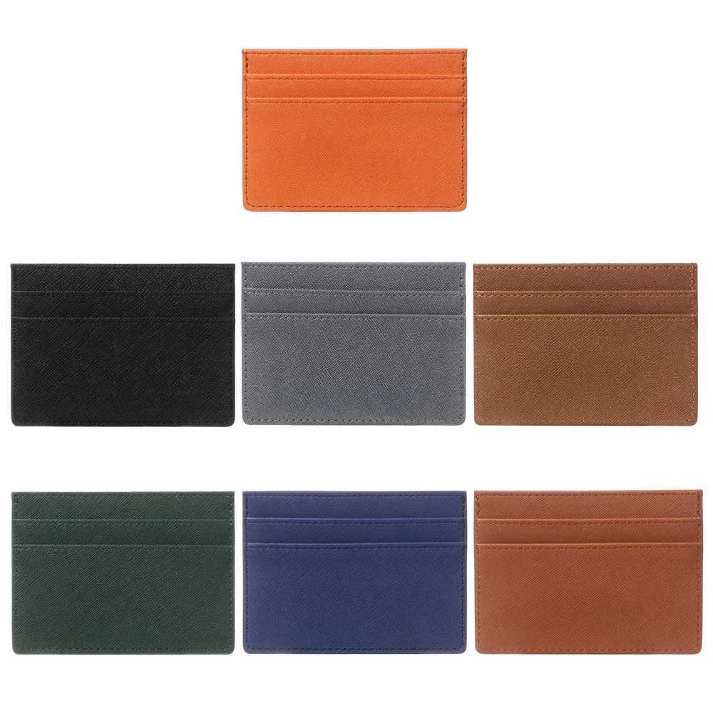 Women Men PU Leather Slim Wallets Coin Purse Business ID Card Holder Double Side Cards Storage Wallet High QualityW251017