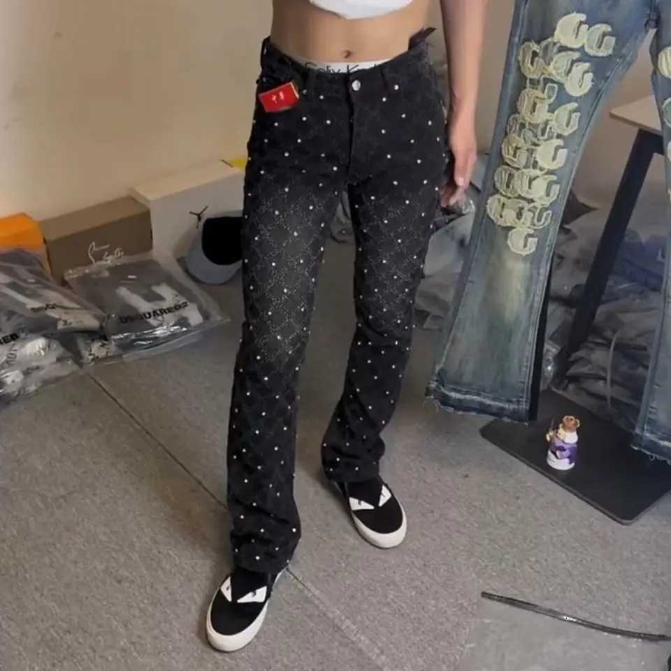 Y2K Multiple Pockets Baggy Cargo Jeans 2024 Vintage Mens and Womens Loose Straight Leg Hip Hop Pants Baggy y2k Jeans Y251105