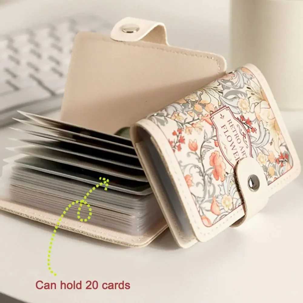 Creative 20 Card Pockets PU Leather Mini Wallets RFID Blocking ID Card Holder Laminated Concealed Pullout Business Card CaseW251017