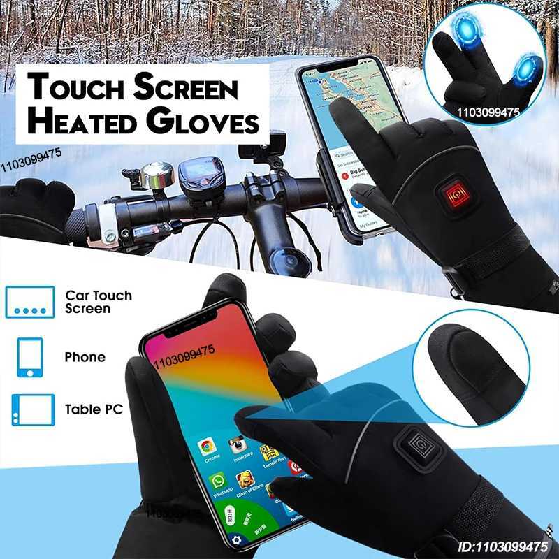 Electric Heated Gloves Men Women Rechargeable 6000mAh Battery Touchscreen Waterproof Winter Ski Motorcycle Gloves Hand Warmers H251017