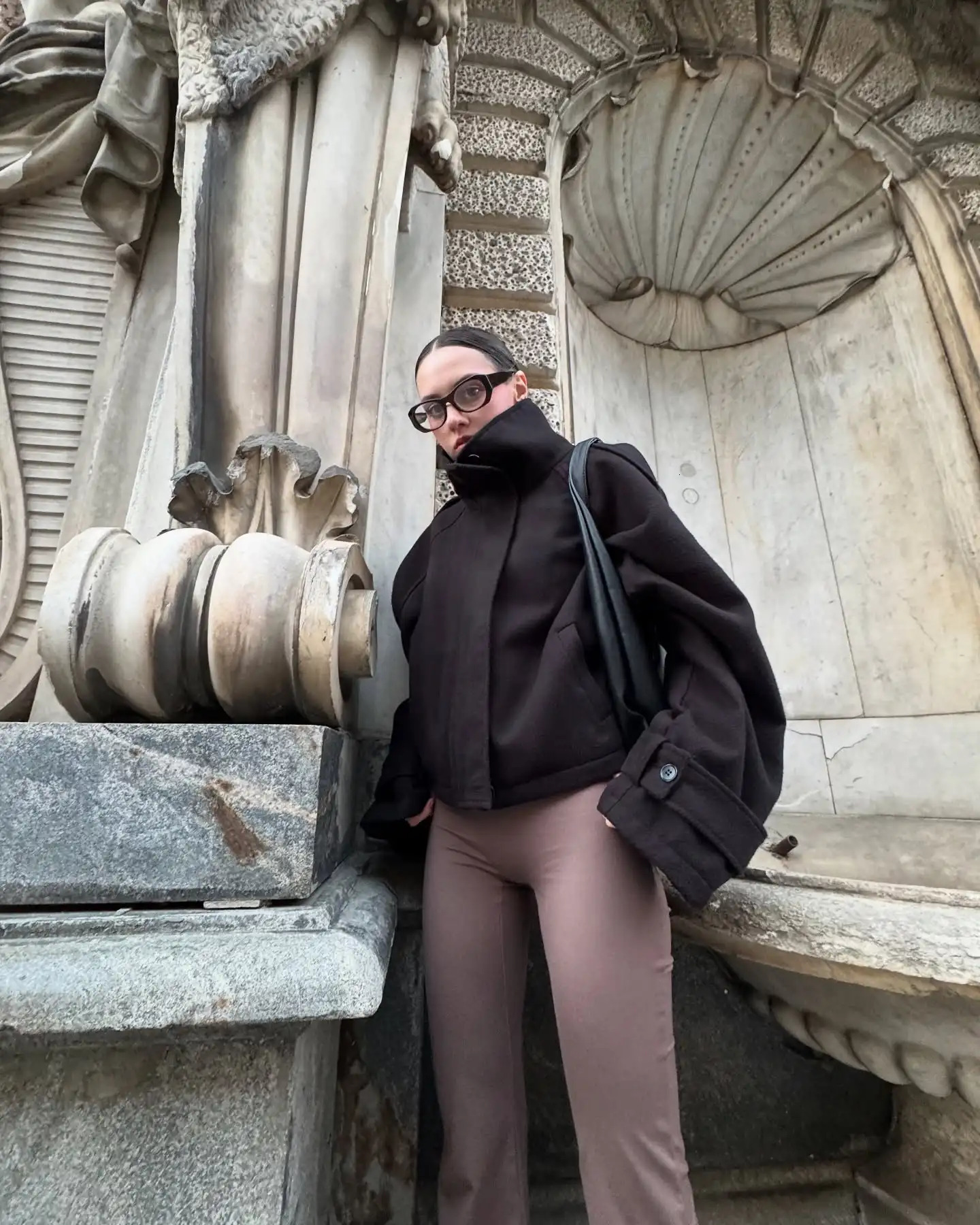 Fashion Casual Solid Loose Jackets Women Full Sleeve Single Breasted Stand Collar Short Coats 2025 Autumn Lady Outwears 251017