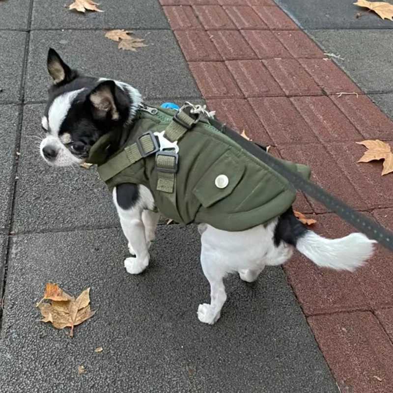 Waterproof Cat Dog Jacket with Harness Warm Fleece Pet Coat for Small Dogs Cats Chihuahua Dachshund Winter Puppy Kitten ClothingW251017