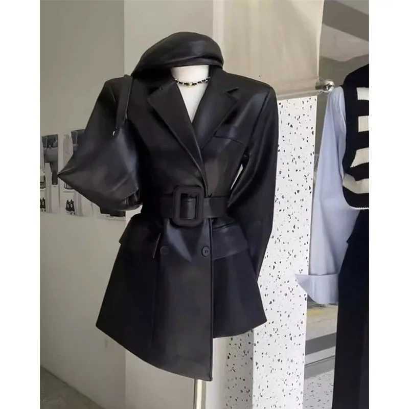 Ladies Fashion Leather Femme Leisure Leather Jacket Spring Autumn Women Faux Leather Coat T251017