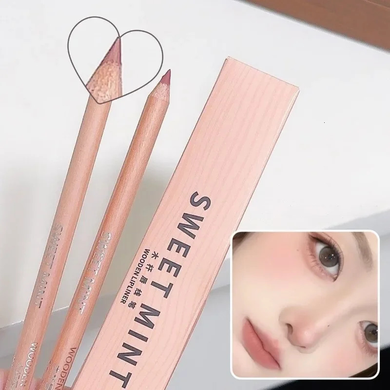 Rose Pink Lip Liner Matte Long Lasting Natural Lipliner Pencil Wooden Pole Nude Brown Lip Liner Lipstick Lips Contour Makeup 251014