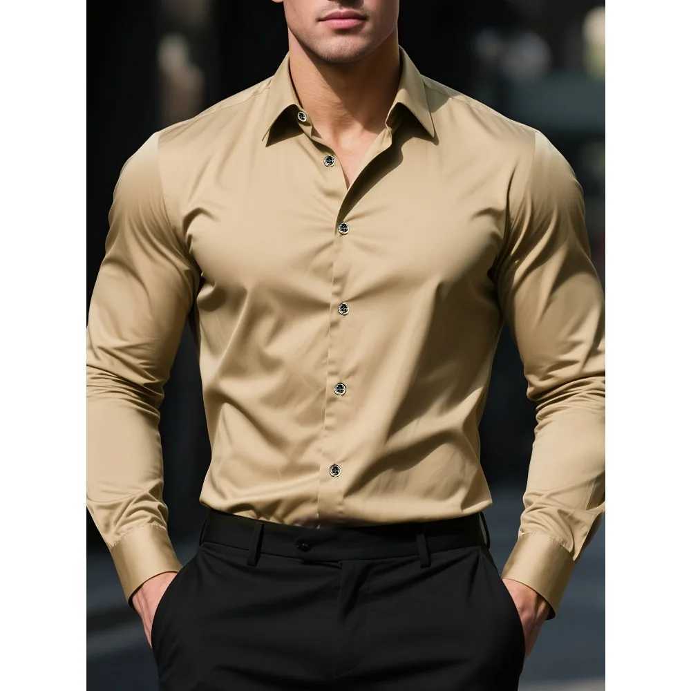 Bolubao New Men Shirts Fashion Quality Long Sleeve Casual Solid Color Elastic Four Season Male Business Shirt J251017