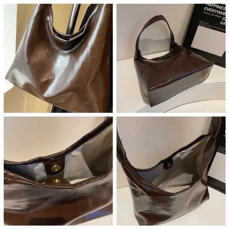 Soft PU Leather Underarm Bag Vintage Wine Red Ladies Shoder Bag Cmuter Large Handbag Wens Versatile Minimalist Tote Bag D251017