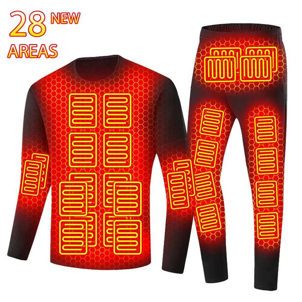28 Areas Heating Jacket Winter Sports Electric Heated Equipment Ski Thermal Heated Underwear Winter Warm Underwear for Women and Men H251017
