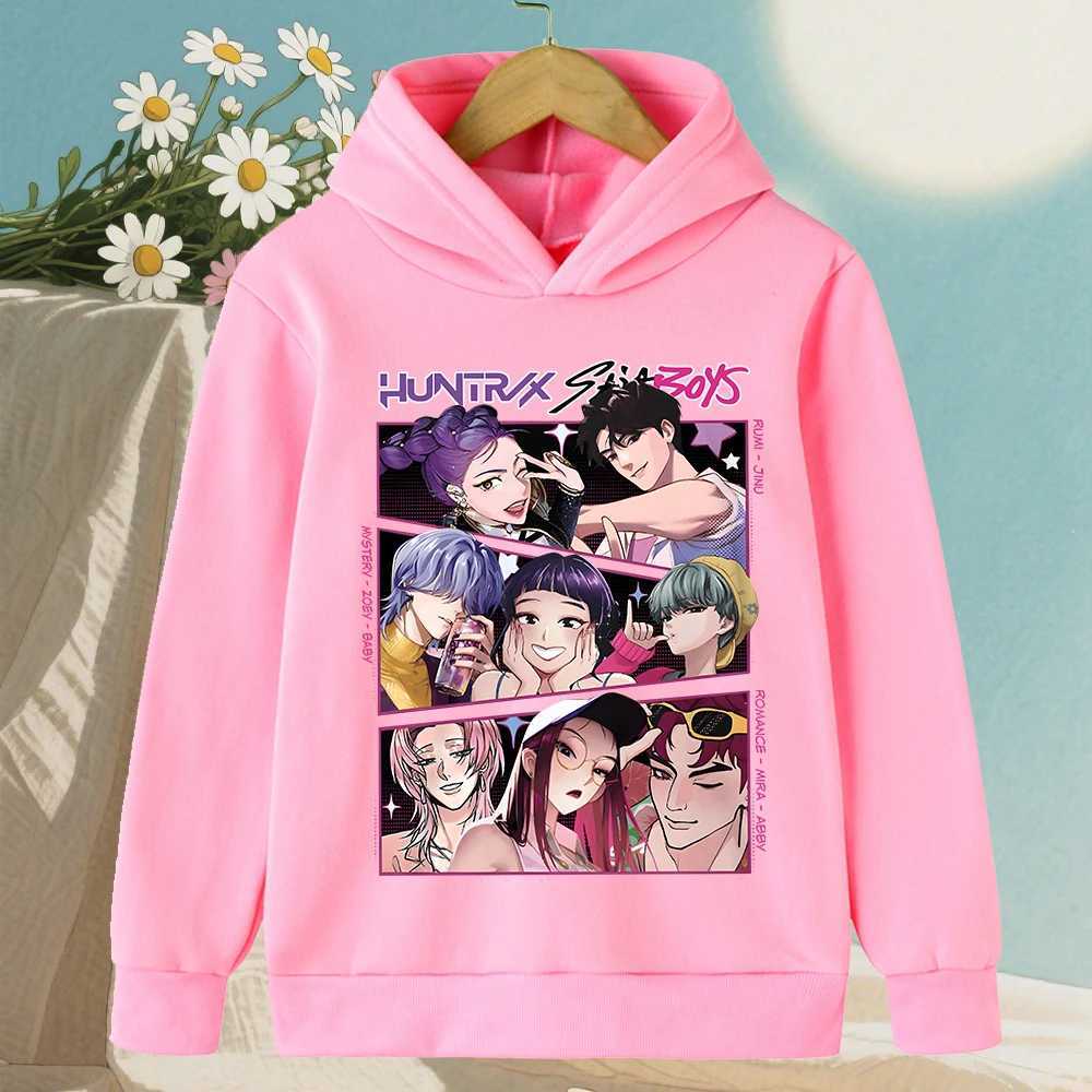 KPop Demon Hunter Rumi Derpy Girls Boy Hooded Sweatshirt Warm Childrens Wave Fashion Casual Tops Casual Girls Clothing C251017