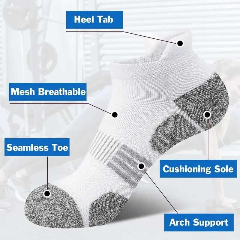 6 Pairs Unisex Thick Padded Low Cut Running Socks Summer Breathable Sweat Absorbing Fashionable Striped Design Casual Socks C251017