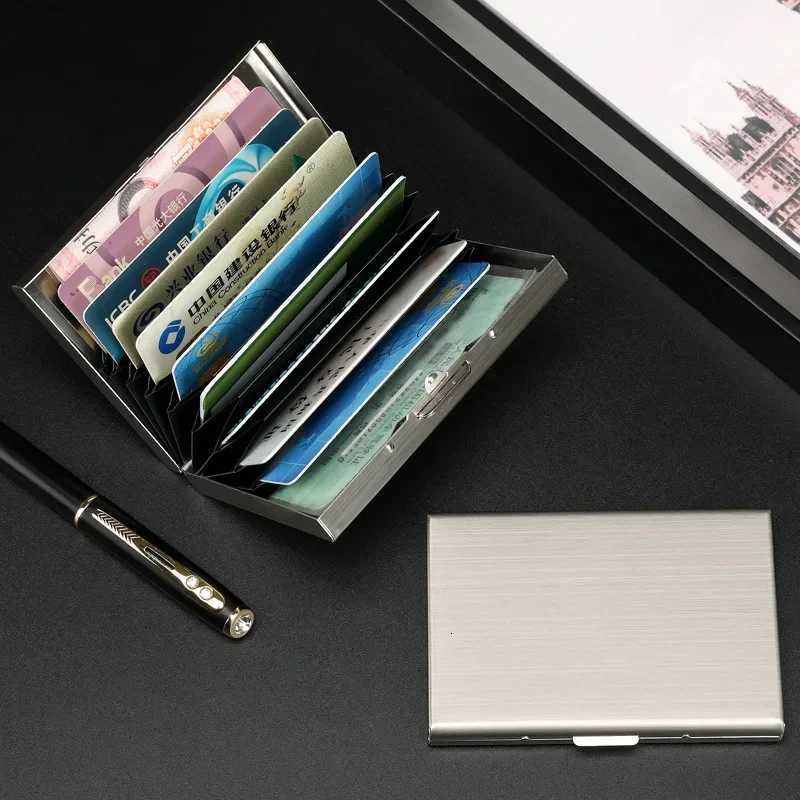 Luxury Metal Card Holder for Men Womens Stainless Steel Ultrathin Antimagnetic Mini Card Case Antitheft Bank HolderW251017