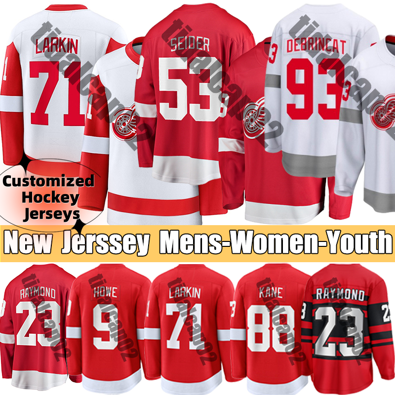 Hockey Jerseys DeBrincat #23 Detroit DeBrincat Alex Yzerman C Steve Yzerman Raymond Lucas Raymond #53 Seider Red WingssS #93 Moritz Seider #9 Howe C Gordie Howe #19 Jerseys
