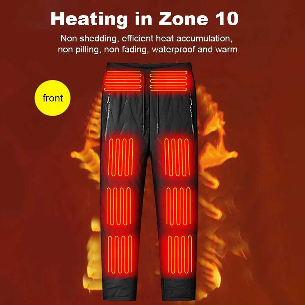 Unisex Heated Hiking Pants 10 Heating Zones Electric Pants with 3 Temperature Modes Waterproof Winter Electric Warmer Clothing H251017