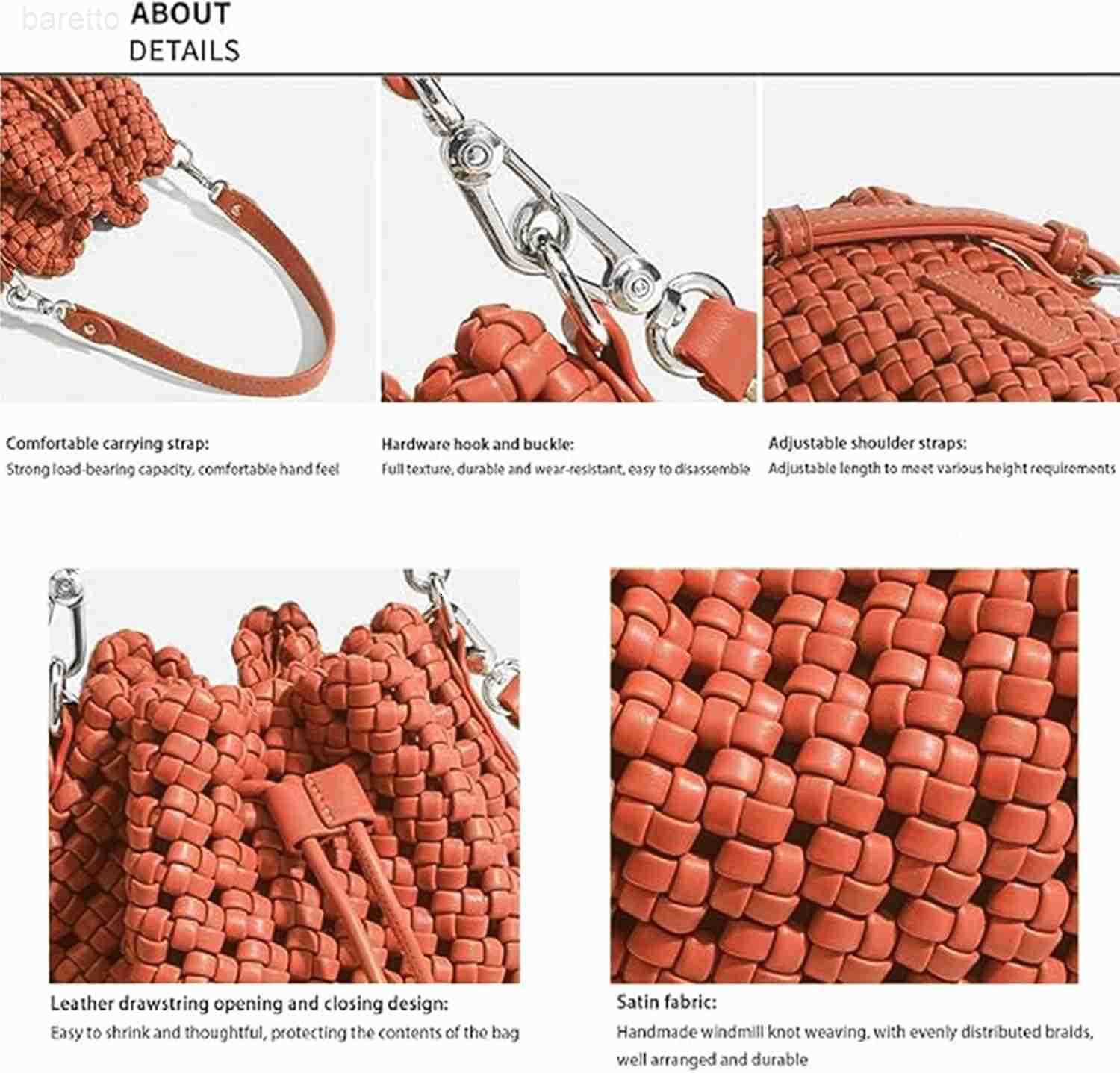 Fashion Hollow Bucket Tote Bag For Women Crossbody Female Handbag Woven Silk bag Leisure Leather Shoulder Bag Z251017