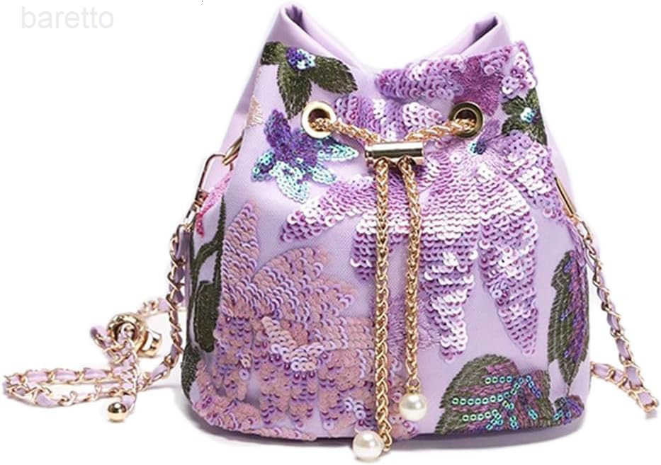 Straw Bucket Purse for Women Summer Vacation Crossbody Purses Beach Bag Beaded Rhinestone Handbag Z251017