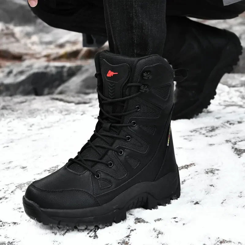 Men Tactical Boots Waterproof Hunting Hiking Shoe Lace Up Desert Unisex Army Boot Male Women Motorcycle Climbing Shoe 251013
