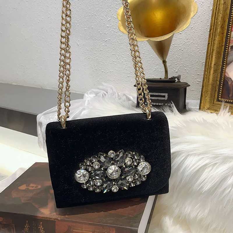 High Quality Luxury Velvet Handbag Glitter Rhinestones Diamond Evening Bag Clutch Purse For Wedding Party Shoulder Crossbody Bag Z251017