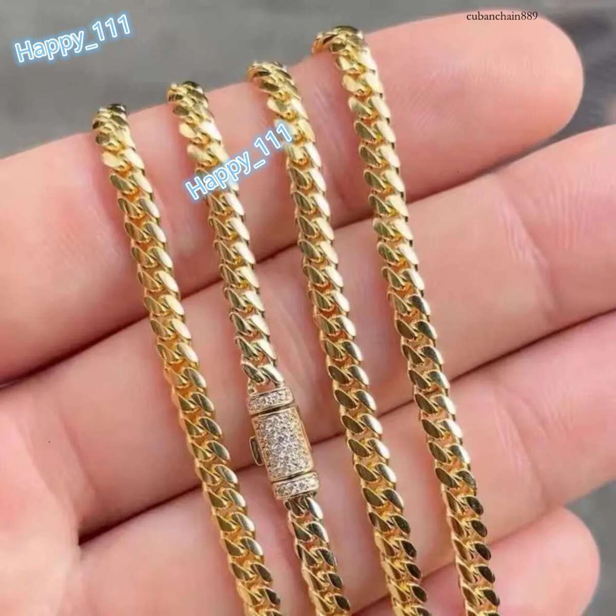 Wholesale 10K 14K Solid Real Gold 8MM Cuban k Chain Bracelet Iced Out Hip Hop Moissanite Necklace Fine Jewelry Men Women