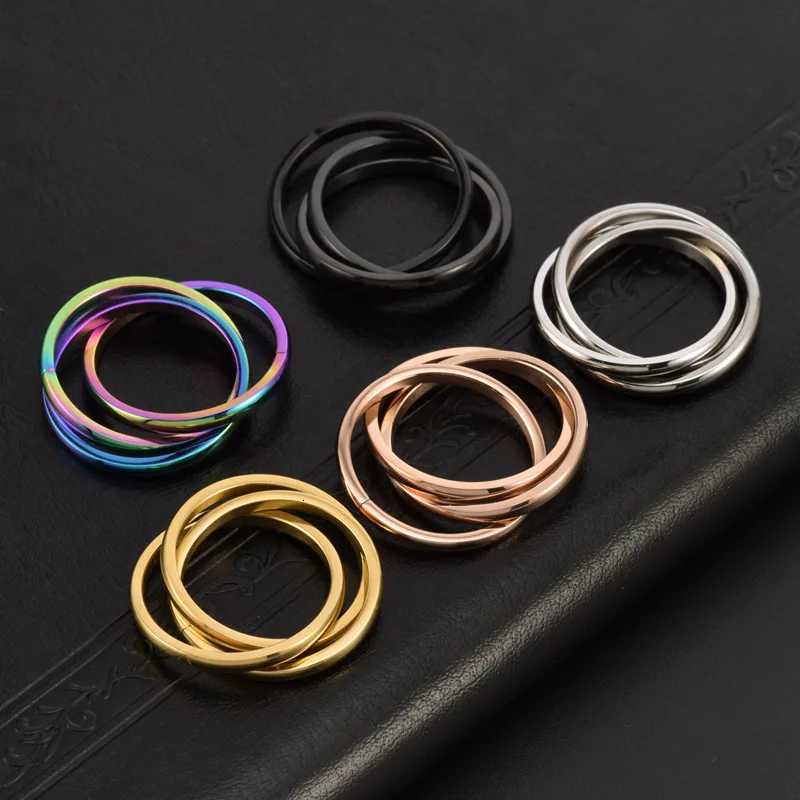 Stainless Steel 3 in 1 Rolling Ring Wedding Band for Women Girl Size 512W251017