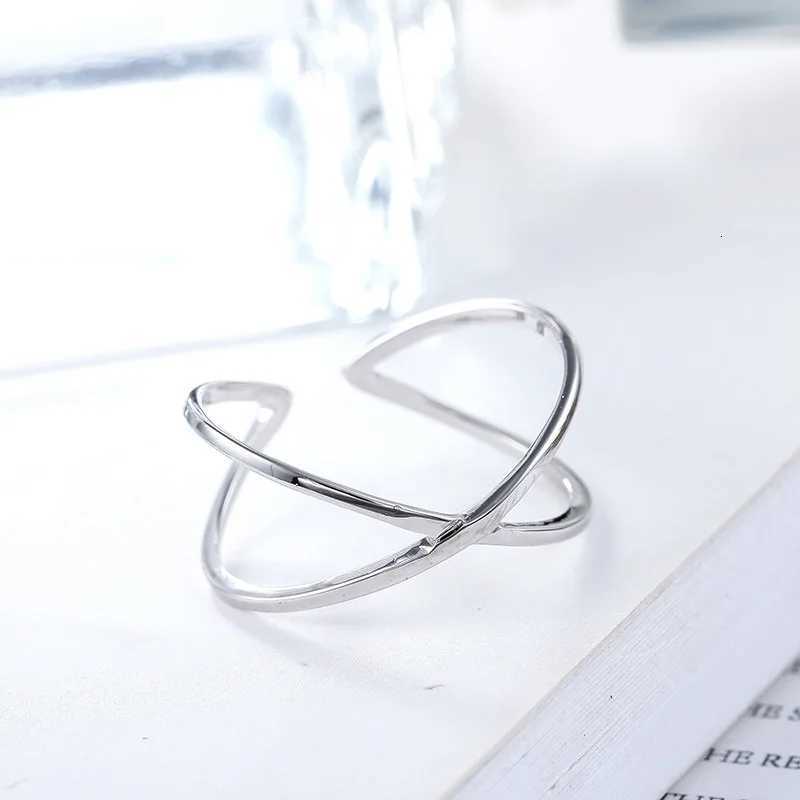 925 Sterling Silver Overlapping Simple Rings For Women Wedding Luxury Designer Jewelry AccessoriesW251017