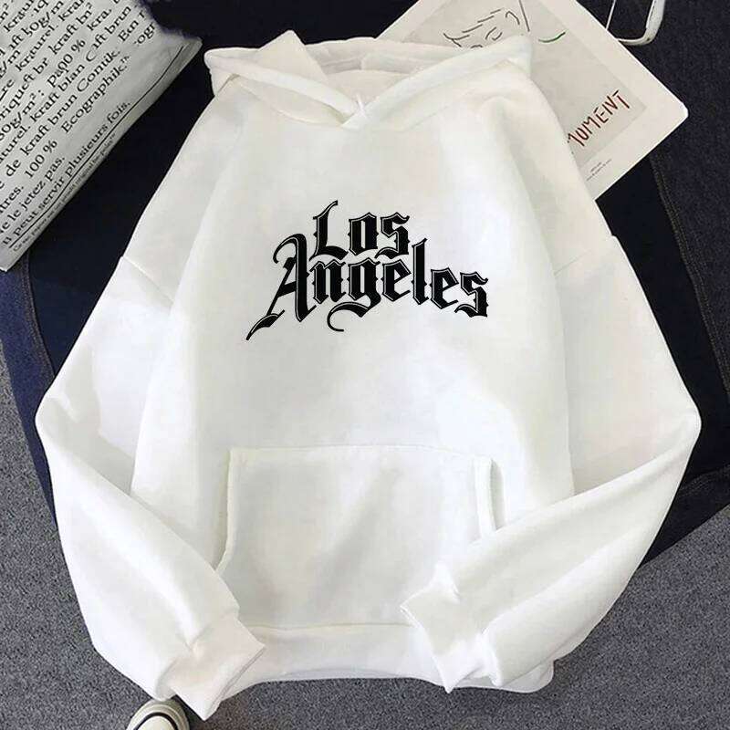 Women's Los Angeles Printed Hip-Hop Style Hoodie Spring And Autumn Casual Pullover Hooded Top Graphic Y2k Retro