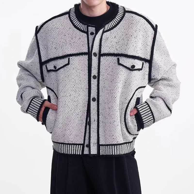 Autumn Winter Fashionable Mens Sweatercoats Vintage Buttoned Striped Crochet Sweater Cardigans Men Trendy Knitting Jacket Coats J251017