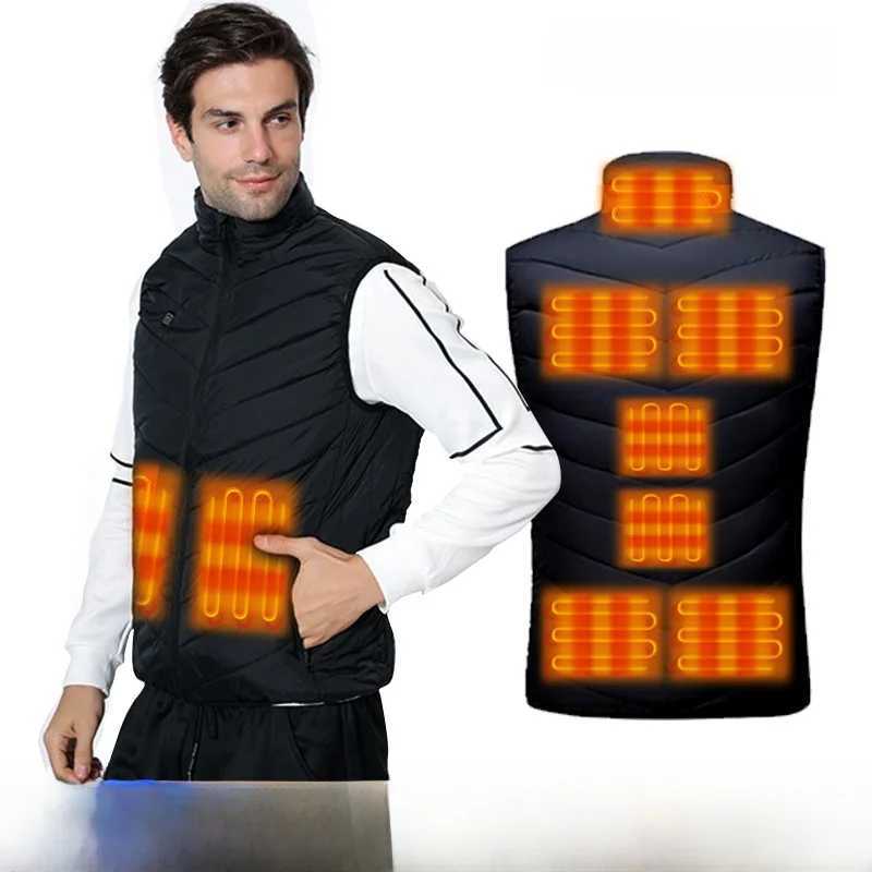 Mens Smart Constant Temperature Electric Heating Vest 9 Zone Thermal Safety Warmth Heated Jacket USB Powered Thickened Cotton H251017