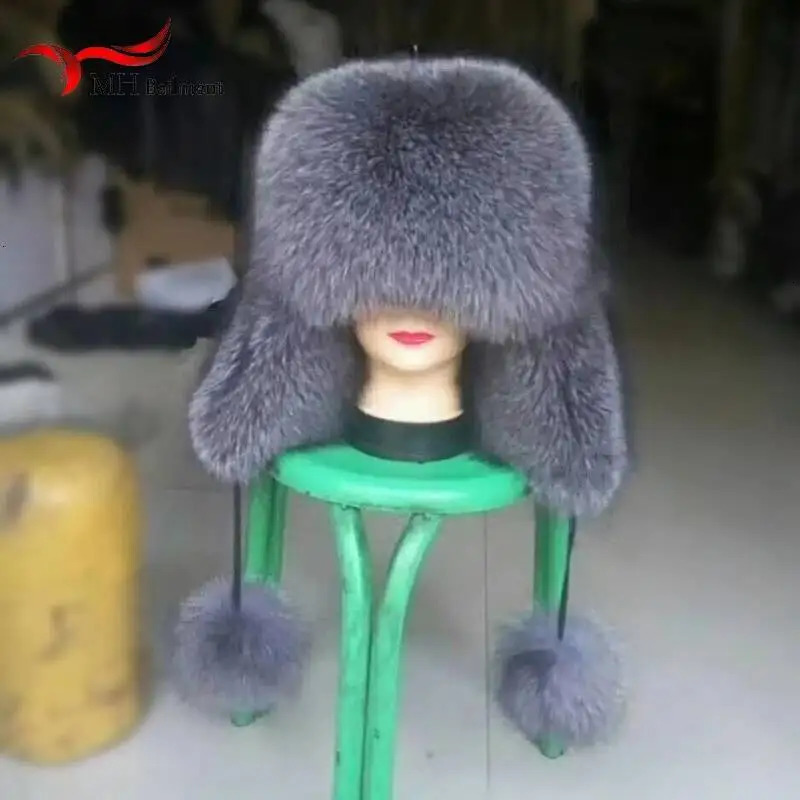 Full Hair Fox Mao Leifeng Hat Men And Women Earmuffs Keep Warm Thickening Northeast Hat Genuine Leather Real fur 251009