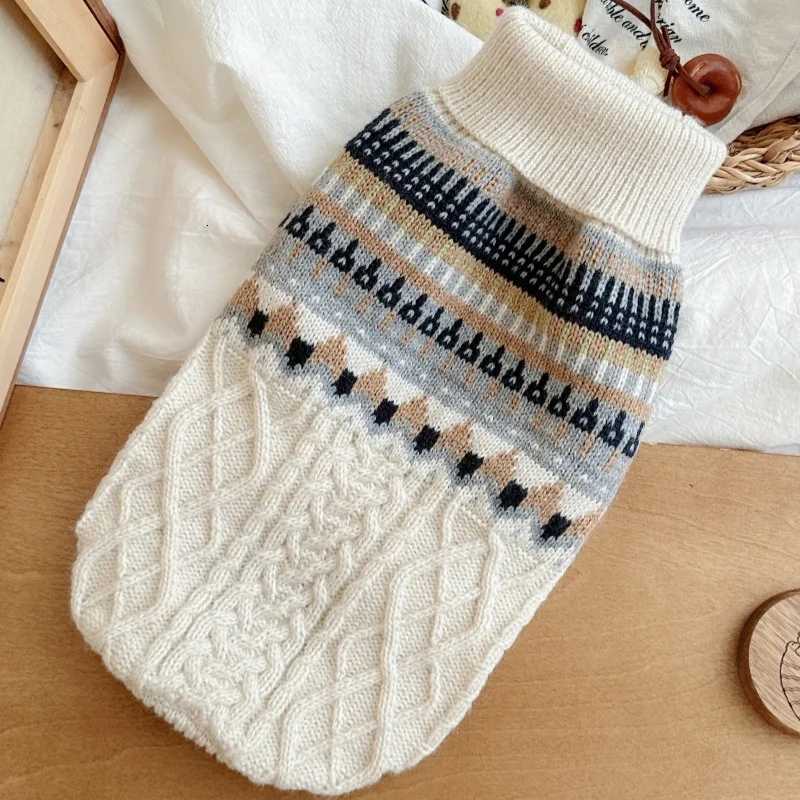 Winter Warm Pet Dog Sweater Fashion Dog Clothes Retro Puppy Knitted Pullovers Cute Striped Cat Sweater Bichon Poodle Pet CostumeW251017
