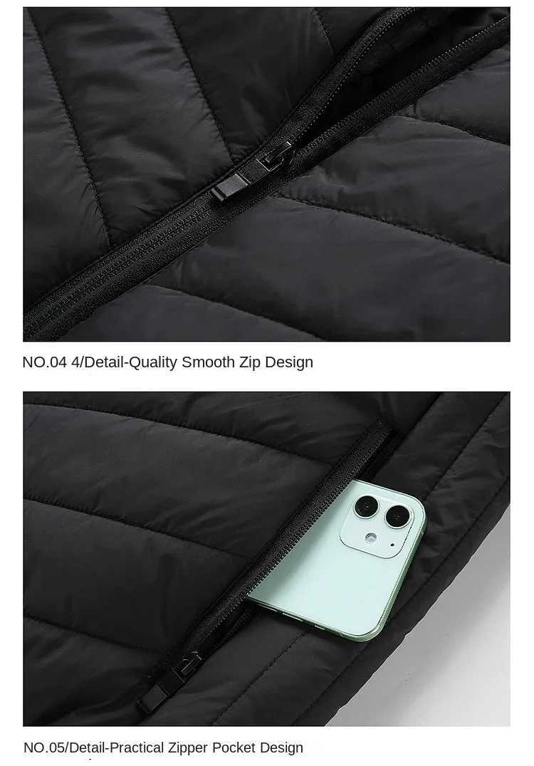 131721 Zone Heating Suit Winter Warm and Comfortable Stand Collar Work Vest Outdoor Mens Intelligent Temperature Control Coat H251017