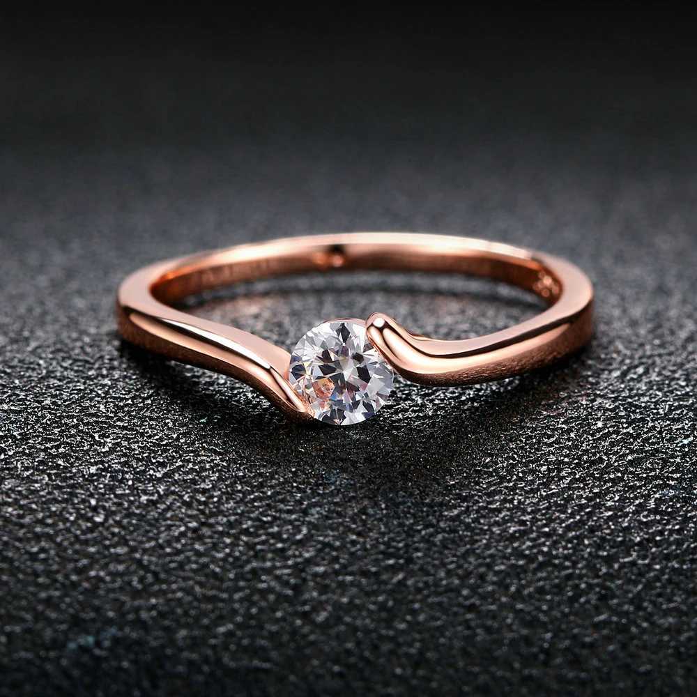 Austrian Cubic Zirconia EngagementWedding Finger Rings For Women Rose Gold Color Fashion Brand Jewelry For Women DWR239W251017