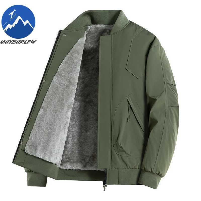Maxbarley Plus Size Men Jacket Comfort Outdoor Camping Thickened Parkas Fashion Baseball Collar Travel Lightweight Winter Coat J251017