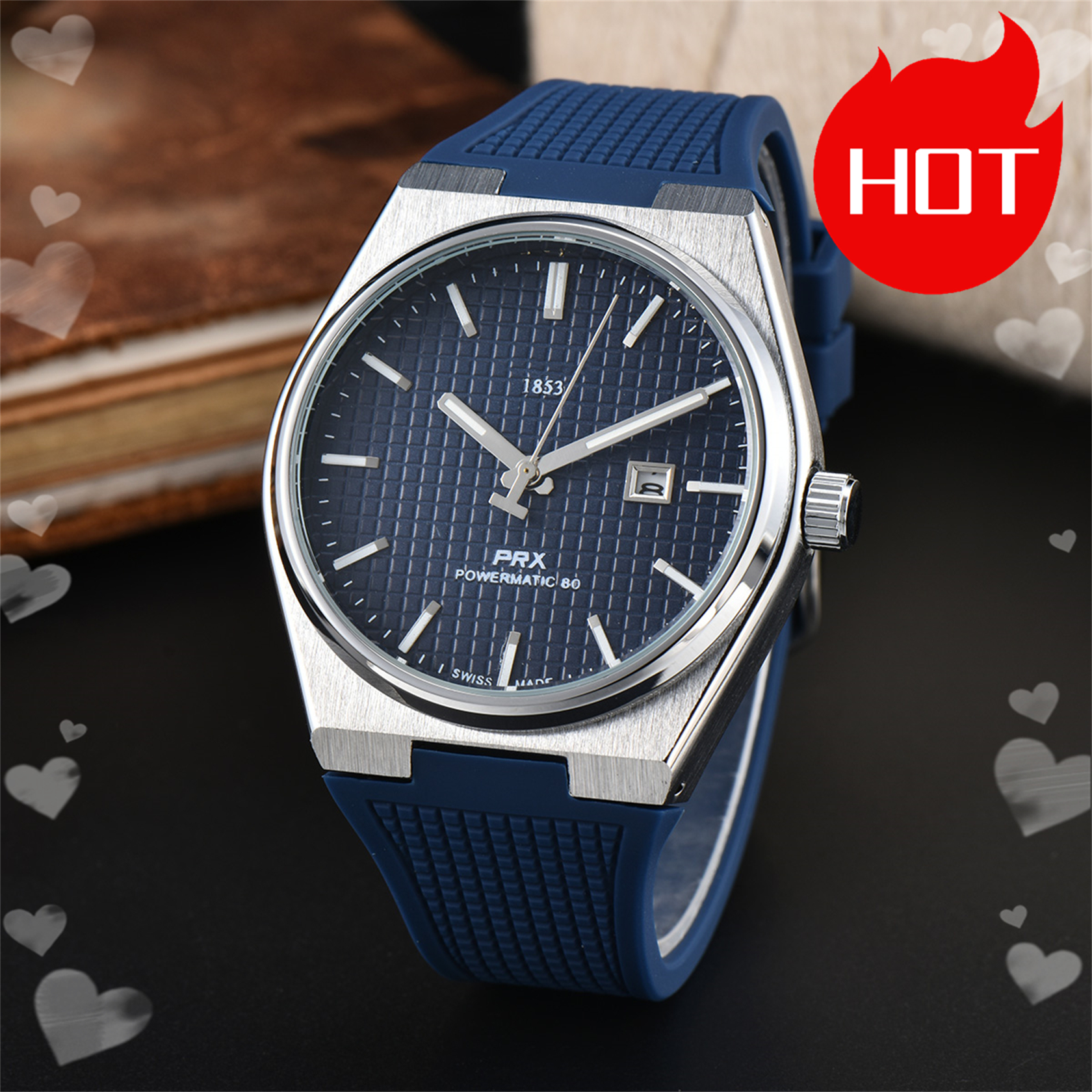 Top Mens women TISS PRX 1853 watch designer luxury quartz movement watches high qualit rose gold size 42MM stainless steel strap sapphire Orologio Wristwatches #5452