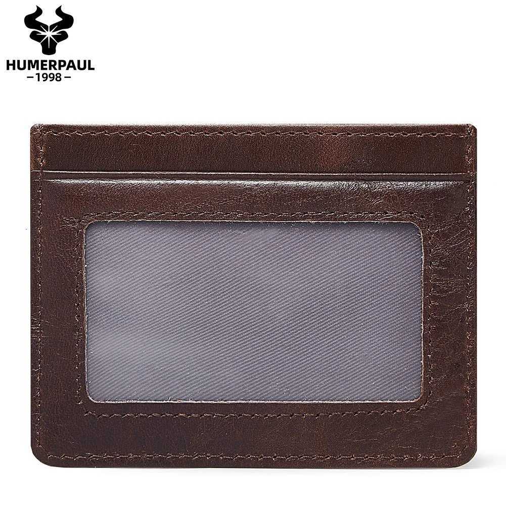 HUMEPRAUL 100 Genuine Leather Card Holder Wallet Slim HightCapacity Card Case RFID Caual Exquisite Cards Storage Money BagW251017
