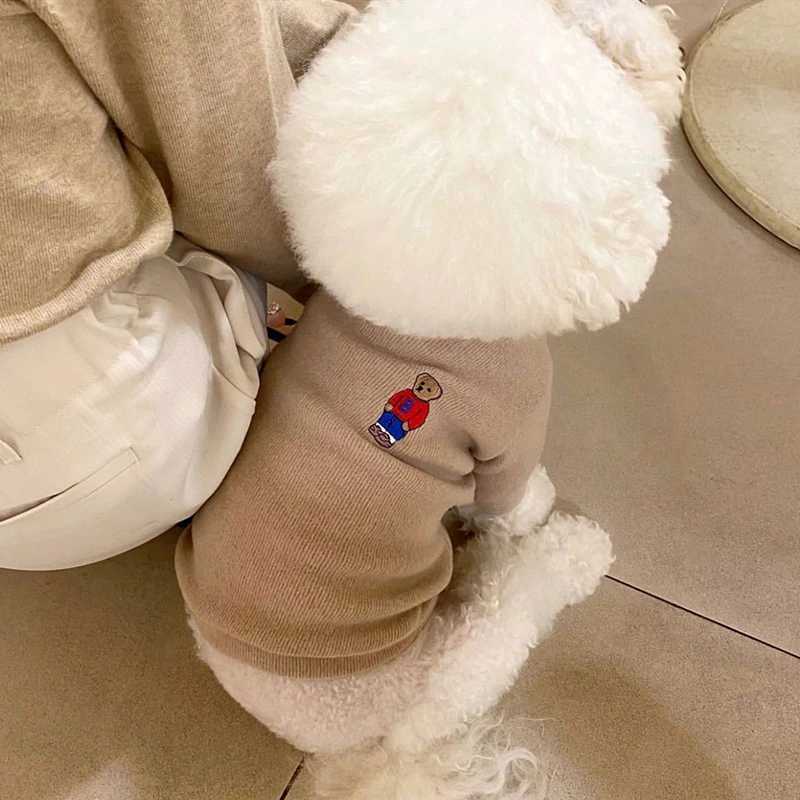 Wholesale Pet Sweater Puppy Solid Color Clothes Warm Teddy Winter Clothes Bichon Knitwear Fashion Pullover Soft Dog ClothesW251017