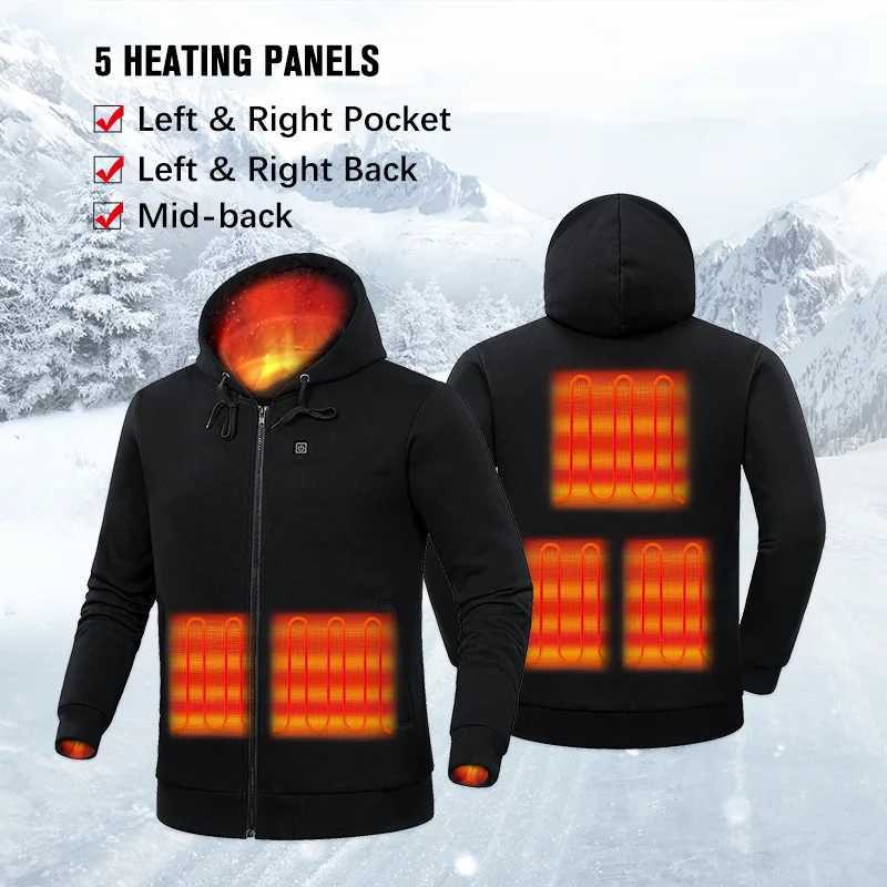Mens Winter USB Heating Jacket Heated Hoodie Anime Hoodies Winter Men Jackets Streetwear Heated Hoodies Sweatshirt Clothes H251017
