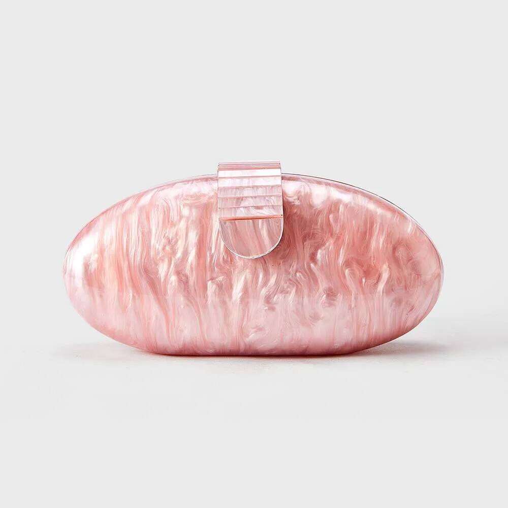 Women Acrylic Cute Long Round Evening Bag Female Marble Party Prom Casual Clutch Sac A Main Handbag And Purse