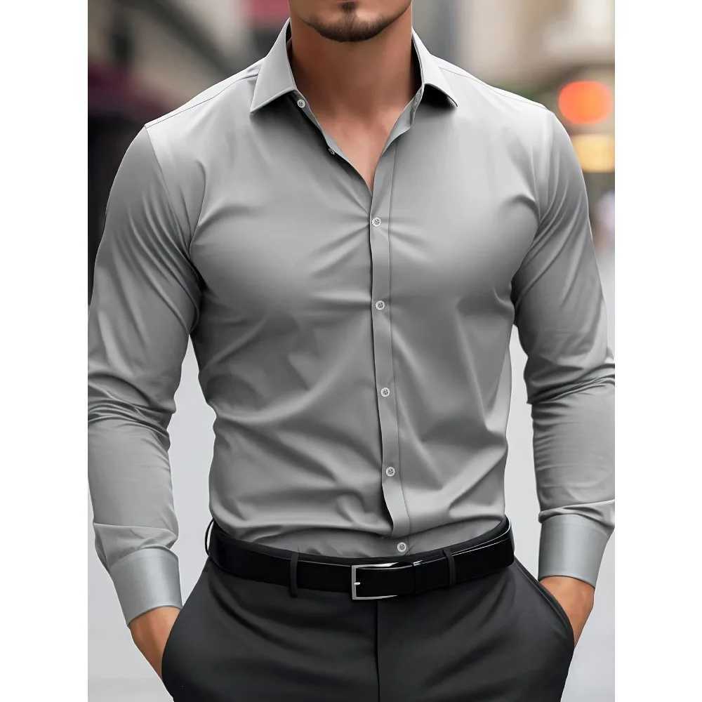 Bolubao New Men Shirts Fashion Quality Long Sleeve Casual Solid Color Elastic Four Season Male Business Shirt J251017