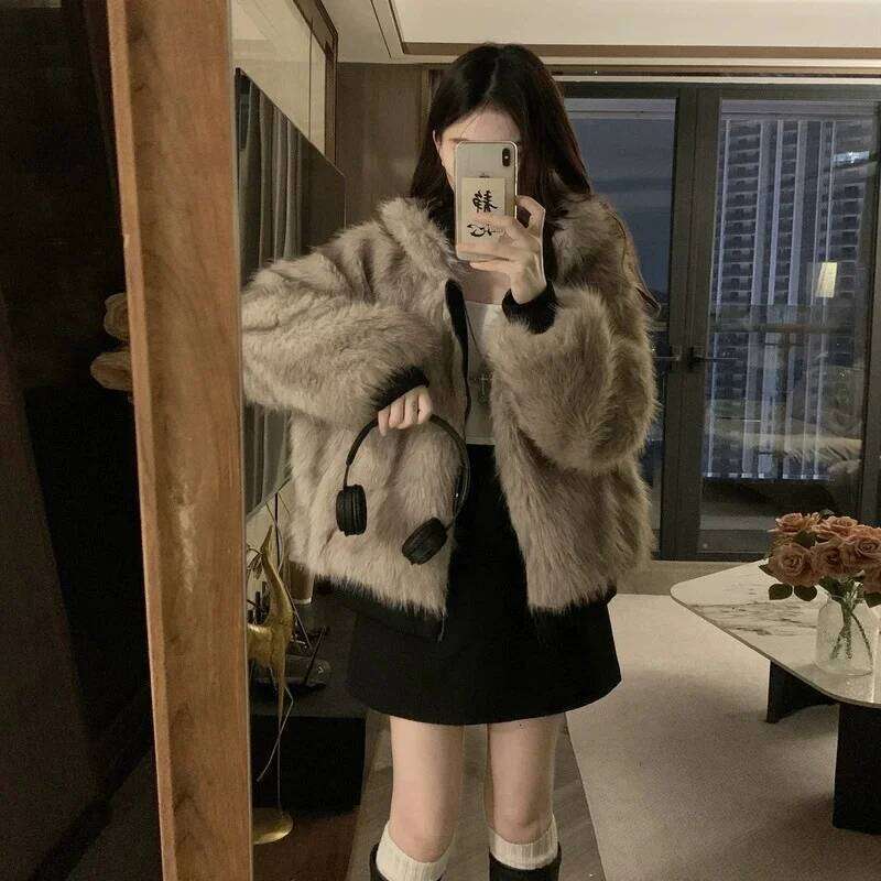 Double Sided Winter Coat Women Clothing Imitation Mink Fur Hooded Cotton Jacket Female Warm Cotton-Padded Clothes Outerwea