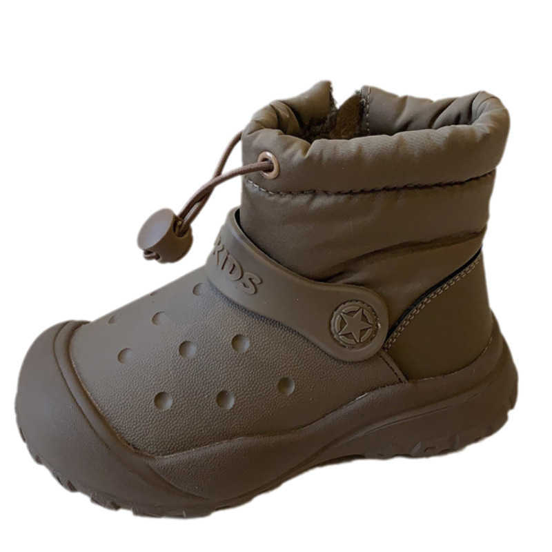 Childrens Snow Boots 2025 Winter Girls Thick Cotton Shoes with Fleece Lining Boys Cotton Boots Warm Baby Shoes Waterproof W251017